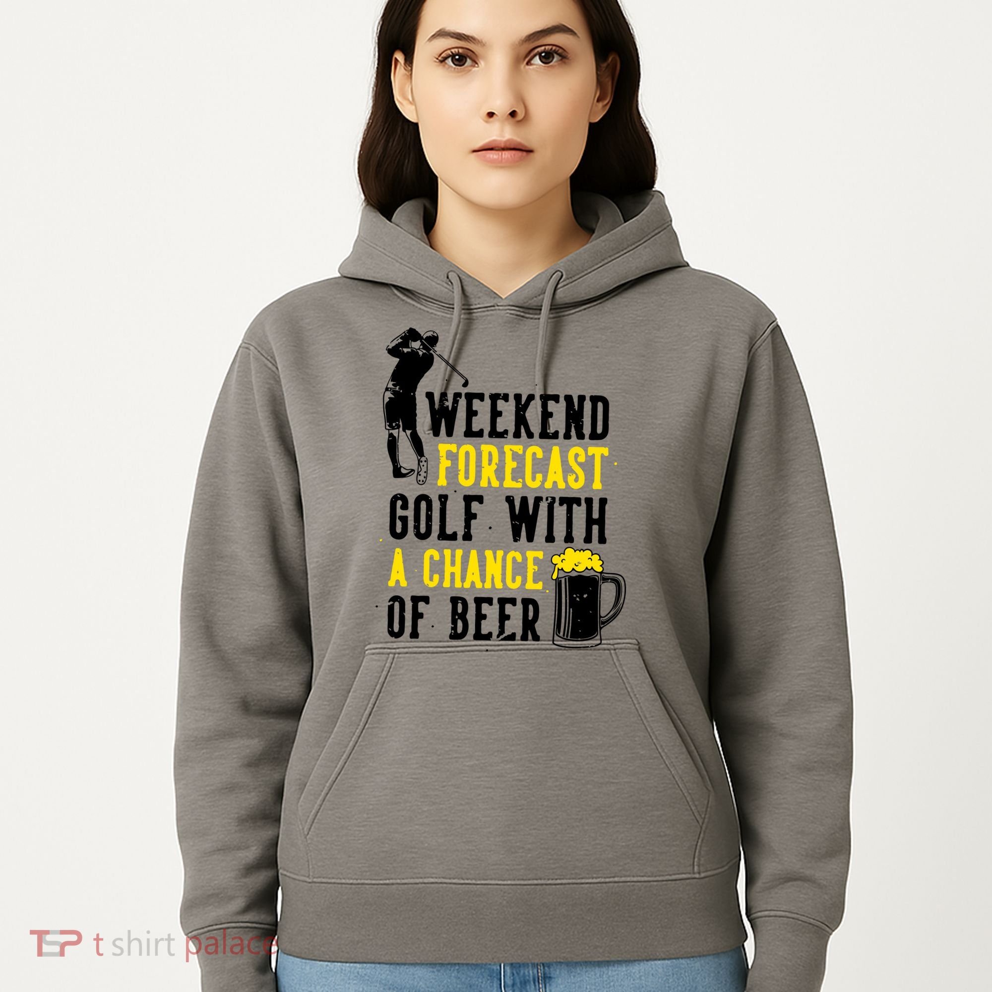 Weekend Forecast Golf With A Chance Of Beer Funny Golf Hoodie