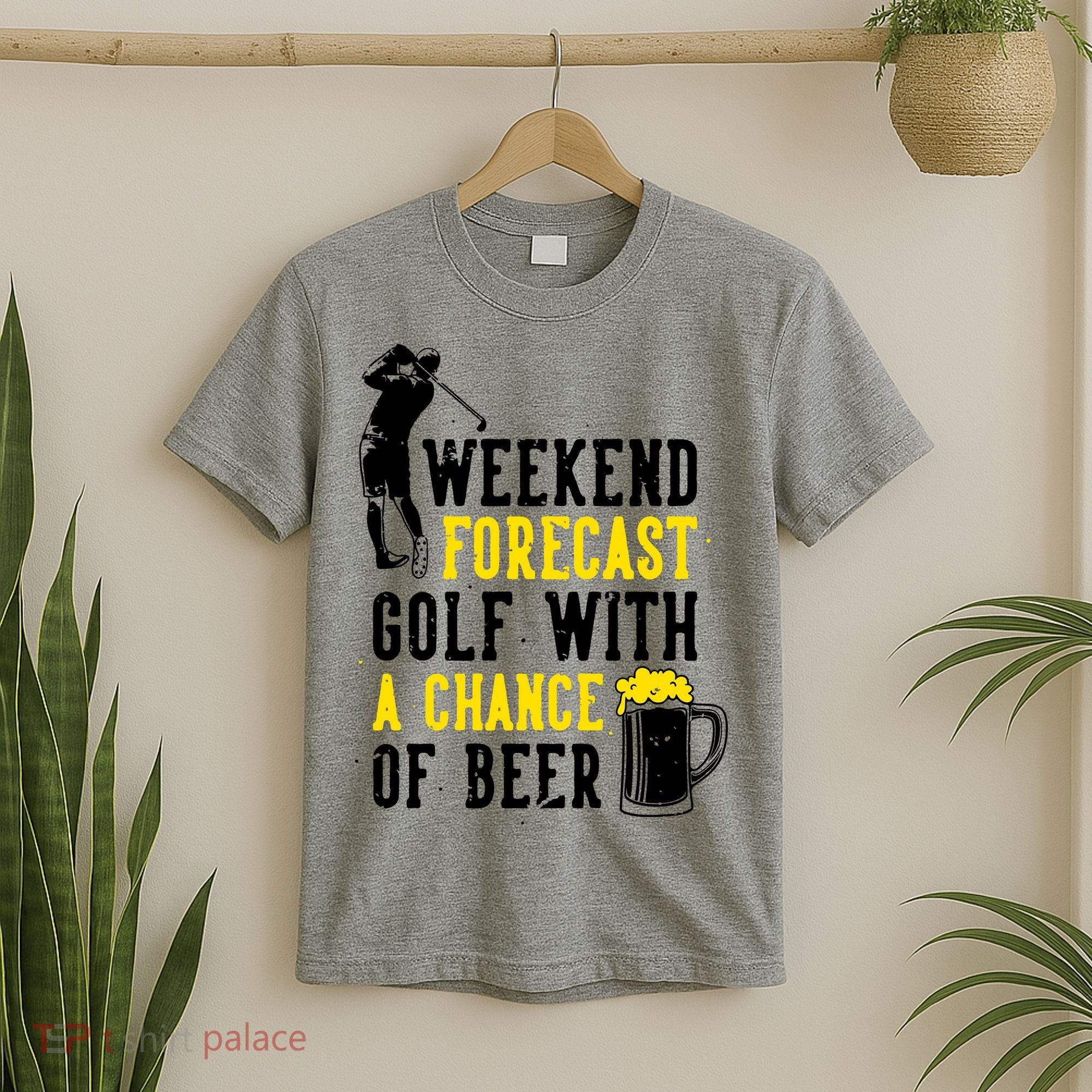 Weekend Forecast Golf With A Chance Of Beer Funny Golf T-Shirt