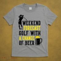 Weekend Forecast Golf With A Chance Of Beer Funny Golf T-Shirt thumb 5