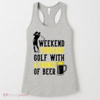 Weekend Forecast Golf With A Chance Of Beer Funny Golf Women's Tank Top thumb 0