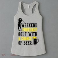 Weekend Forecast Golf With A Chance Of Beer Funny Golf Women's Tank Top thumb 3