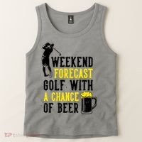 Weekend Forecast Golf With A Chance Of Beer Funny Golf Tank Top thumb 2