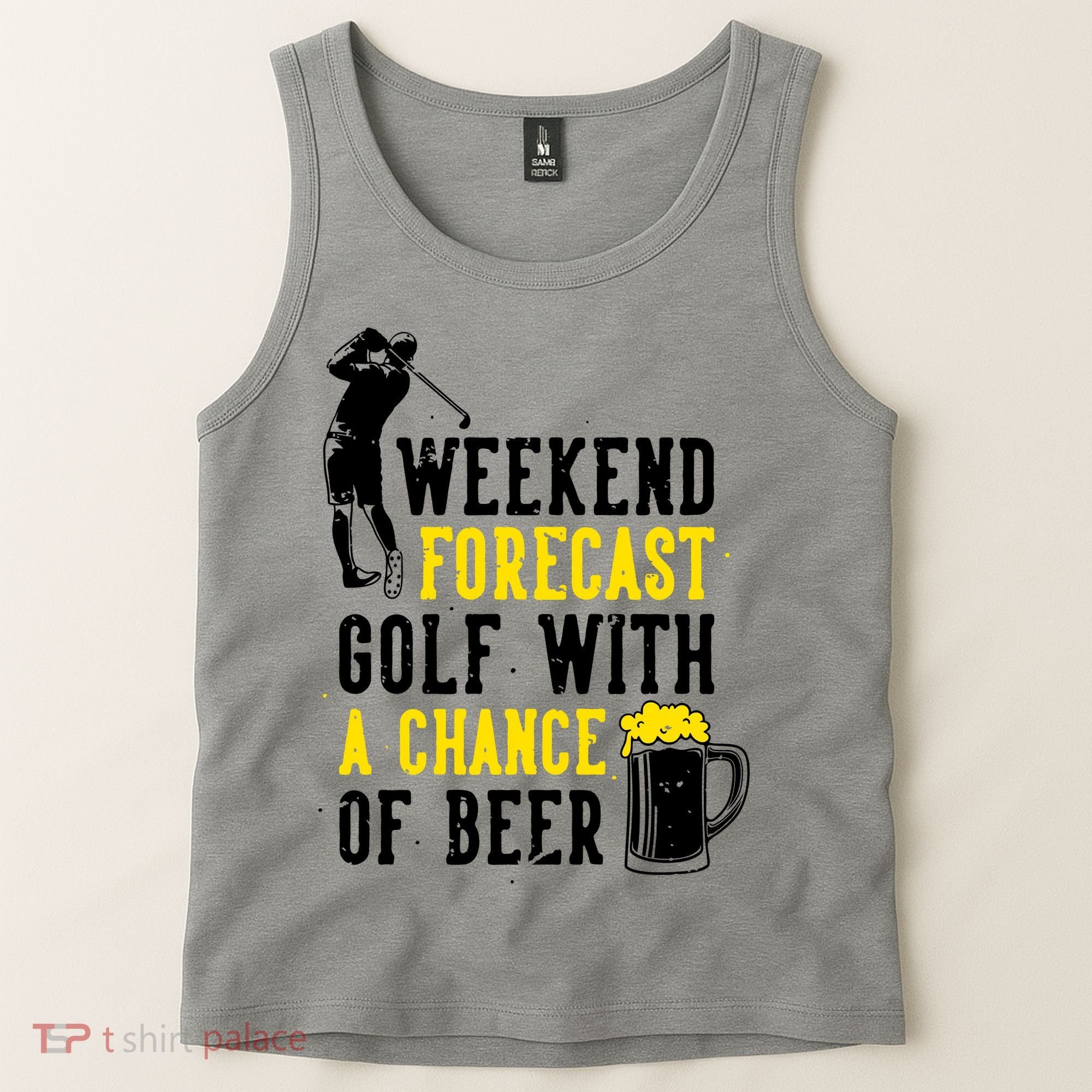 Weekend Forecast Golf With A Chance Of Beer Funny Golf Tank Top