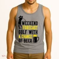 Weekend Forecast Golf With A Chance Of Beer Funny Golf Tank Top thumb 3