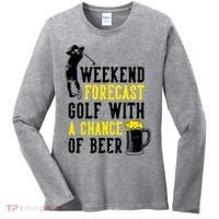 Weekend Forecast Golf With A Chance Of Beer Funny Golf Women's Long Sleeve Shirt thumb 0
