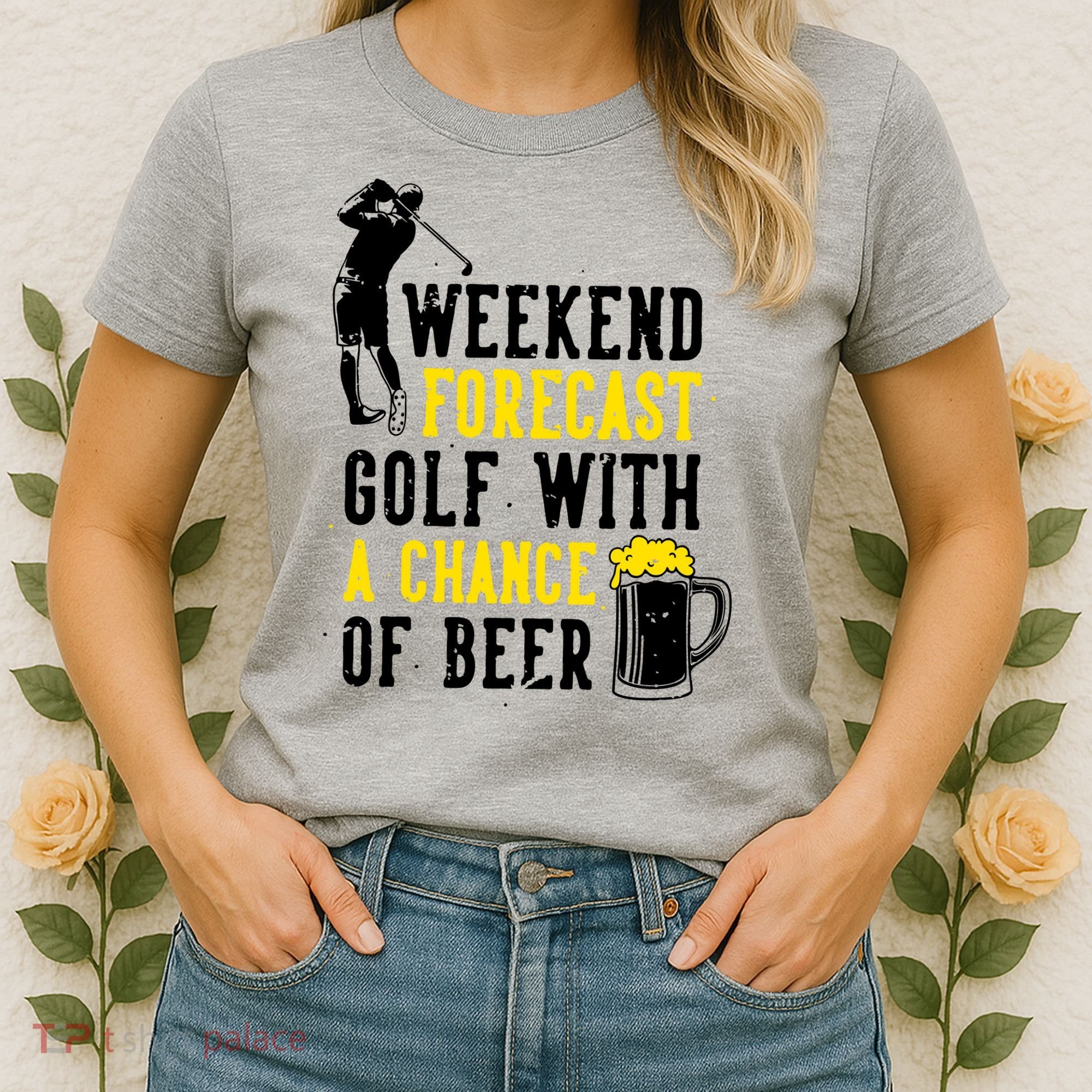 Weekend Forecast Golf With A Chance Of Beer Funny Golf Women's T-Shirt