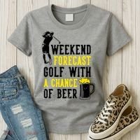 Weekend Forecast Golf With A Chance Of Beer Funny Golf Women's T-Shirt thumb 3