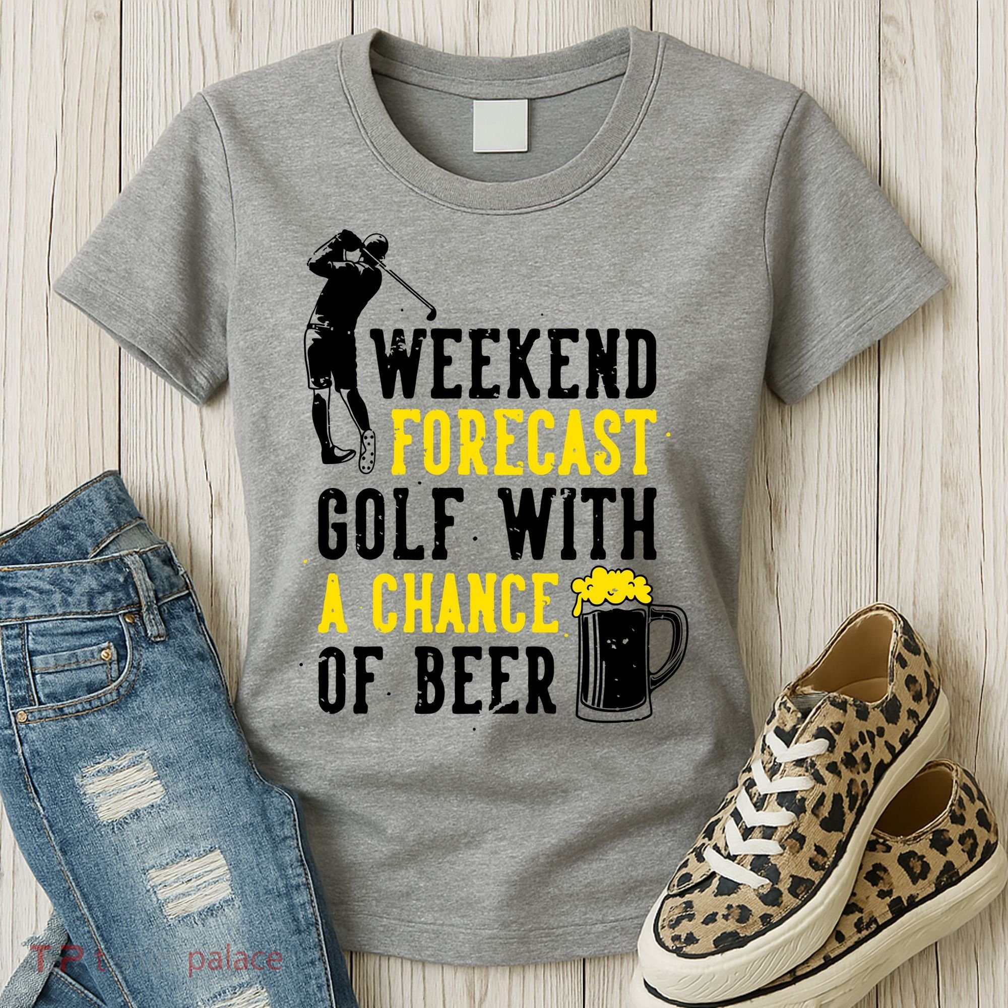 Weekend Forecast Golf With A Chance Of Beer Funny Golf Women's T-Shirt