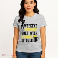 Weekend Forecast Golf With A Chance Of Beer Funny Golf Women's T-Shirt thumb 4