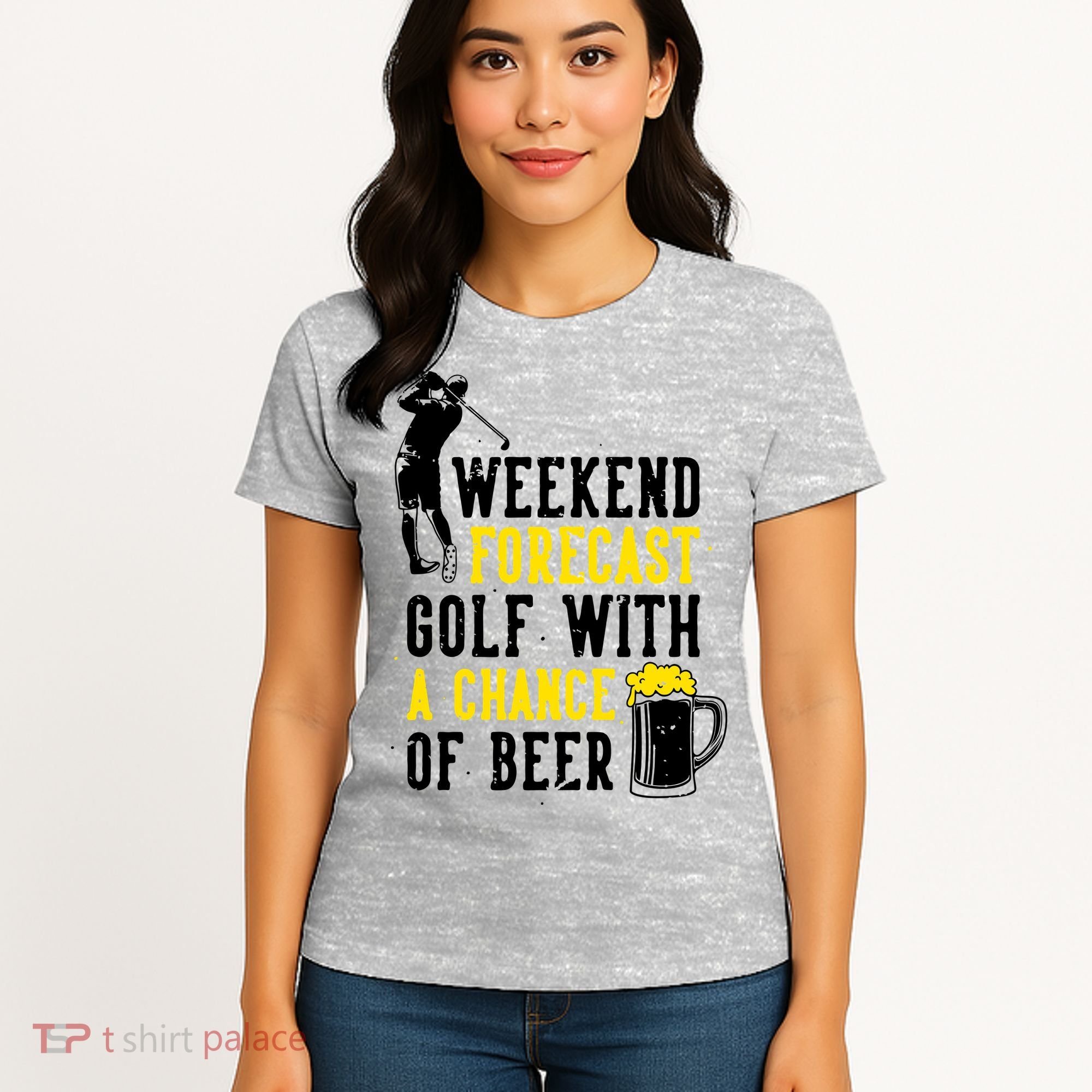 Weekend Forecast Golf With A Chance Of Beer Funny Golf Women's T-Shirt