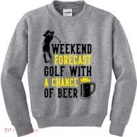 Weekend Forecast Golf With A Chance Of Beer Funny Golf Kids Sweatshirt thumb 0