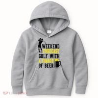 Weekend Forecast Golf With A Chance Of Beer Funny Golf Kids Hoodie thumb 0