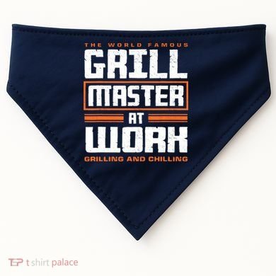 World Famous Grill Master At Work - Funny Grillmaster BBQ USA-Made Doggie Bandana