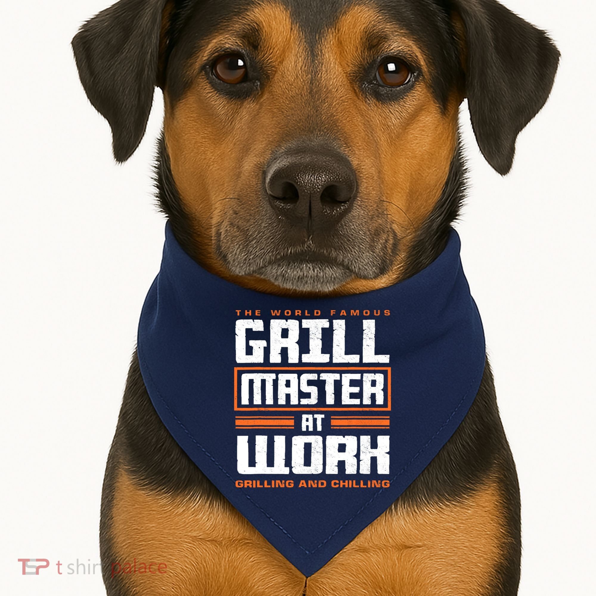 World Famous Grill Master At Work - Funny Grillmaster BBQ USA-Made Doggie Bandana