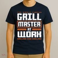World Famous Grill Master At Work - Funny Grillmaster BBQ T-Shirt thumb 3