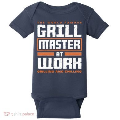 World Famous Grill Master At Work - Funny Grillmaster BBQ Baby Bodysuit