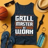 World Famous Grill Master At Work - Funny Grillmaster BBQ Tank Top thumb 4
