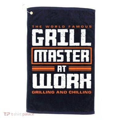 World Famous Grill Master At Work - Funny Grillmaster BBQ Golf Towel