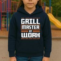 World Famous Grill Master At Work - Funny Grillmaster BBQ Kids Hoodie thumb 3