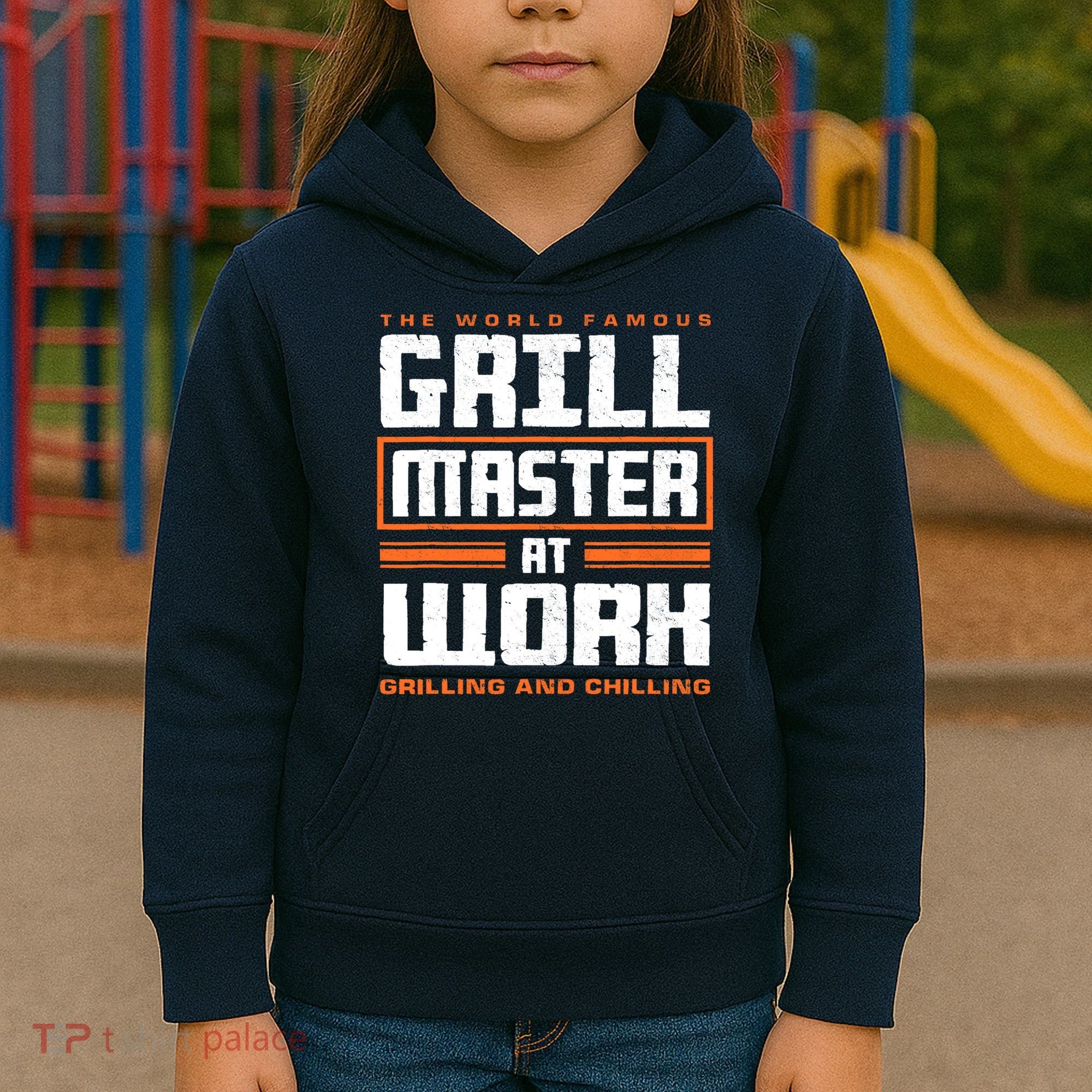 World Famous Grill Master At Work - Funny Grillmaster BBQ Kids Hoodie
