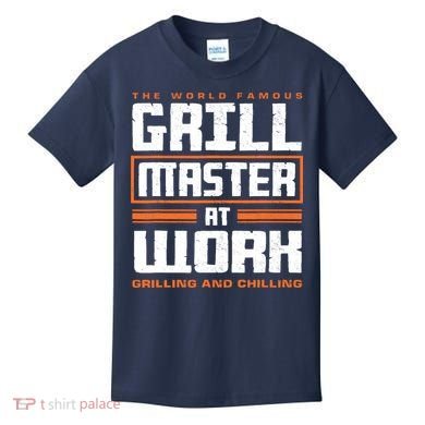 World Famous Grill Master At Work - Funny Grillmaster BBQ Kids T-Shirt