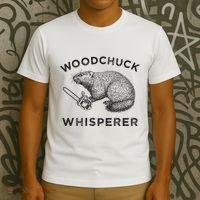 Woodchuck Funny Groundhog With Chainsaw T-Shirt thumb 3