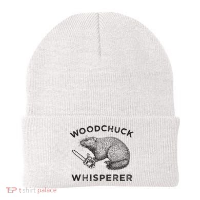 Woodchuck Funny Groundhog With Chainsaw Beanie