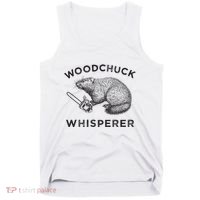 Woodchuck Funny Groundhog With Chainsaw Tank Top thumb 0