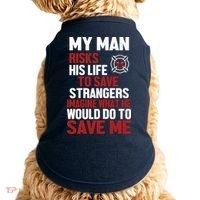 Women Firefighter Gift For Fireman Wife Girlfriend Doggie Tank thumb 0