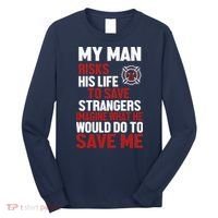 Women Firefighter Gift For Fireman Wife Girlfriend Long Sleeve Shirt thumb 0