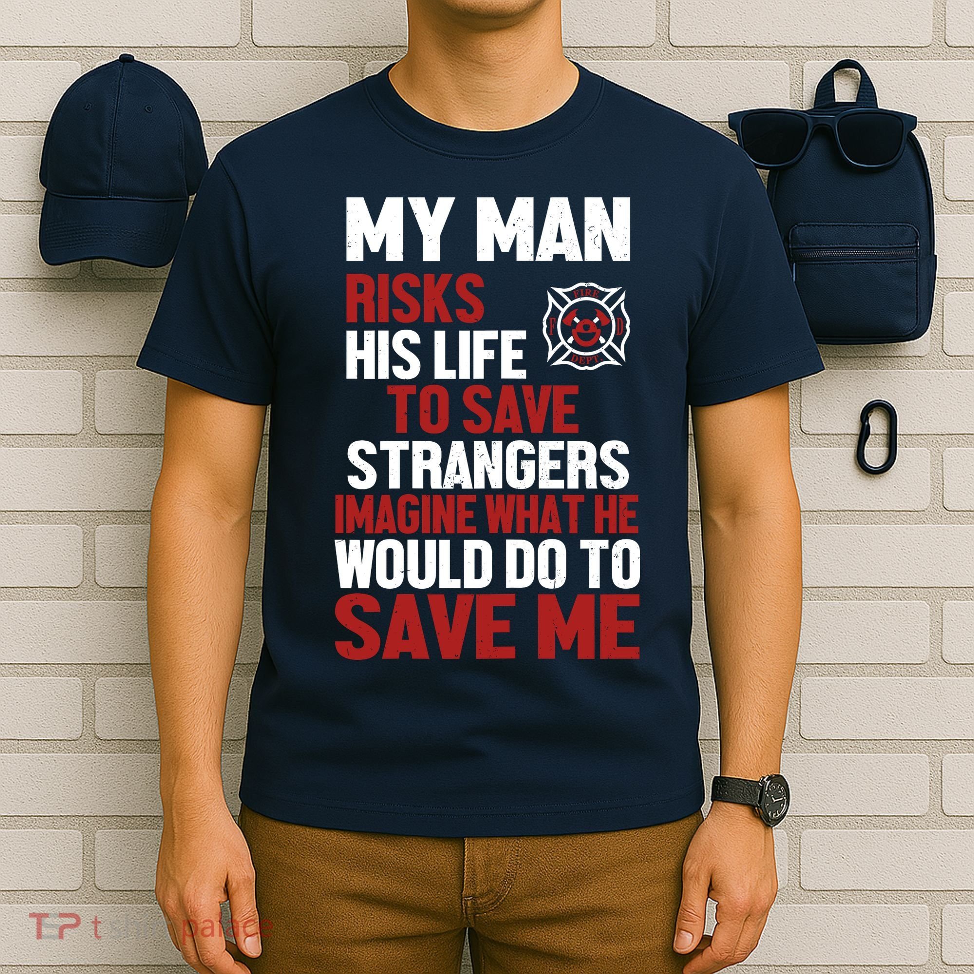 Women Firefighter Gift For Fireman Wife Girlfriend T-Shirt