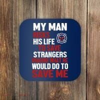 Women Firefighter Gift For Fireman Wife Girlfriend Coaster thumb 0