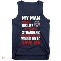 Women Firefighter Gift For Fireman Wife Girlfriend Tank Top thumb 0