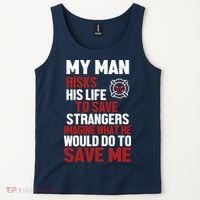 Women Firefighter Gift For Fireman Wife Girlfriend Tank Top thumb 2