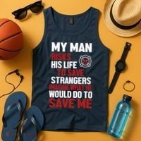 Women Firefighter Gift For Fireman Wife Girlfriend Tank Top thumb 4