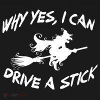 Womens Funny Halloween Shirt Why Yes I Can Drive A Stick VNeck Tote Bag thumb 4