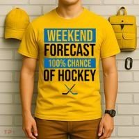 Weekend Forecast Hockey T-Shirt thumb 6