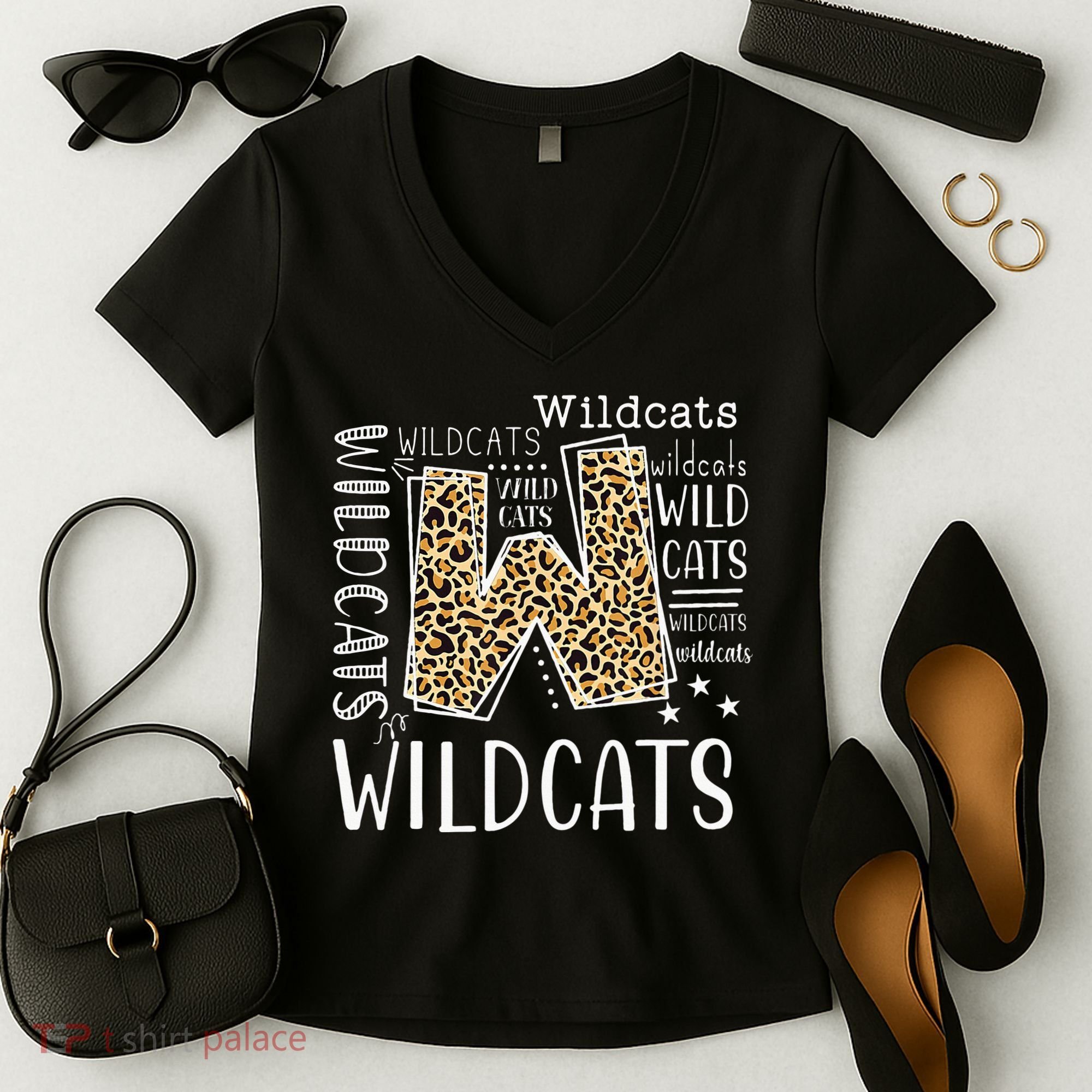Wildcats Fanatic Hilarious Wildcat Enthusiast Gift Women's V-Neck T-Shirt