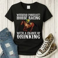 Weekend Forecast Horse Racing Chance Of Drinking Derby Gift Women's T-Shirt thumb 3