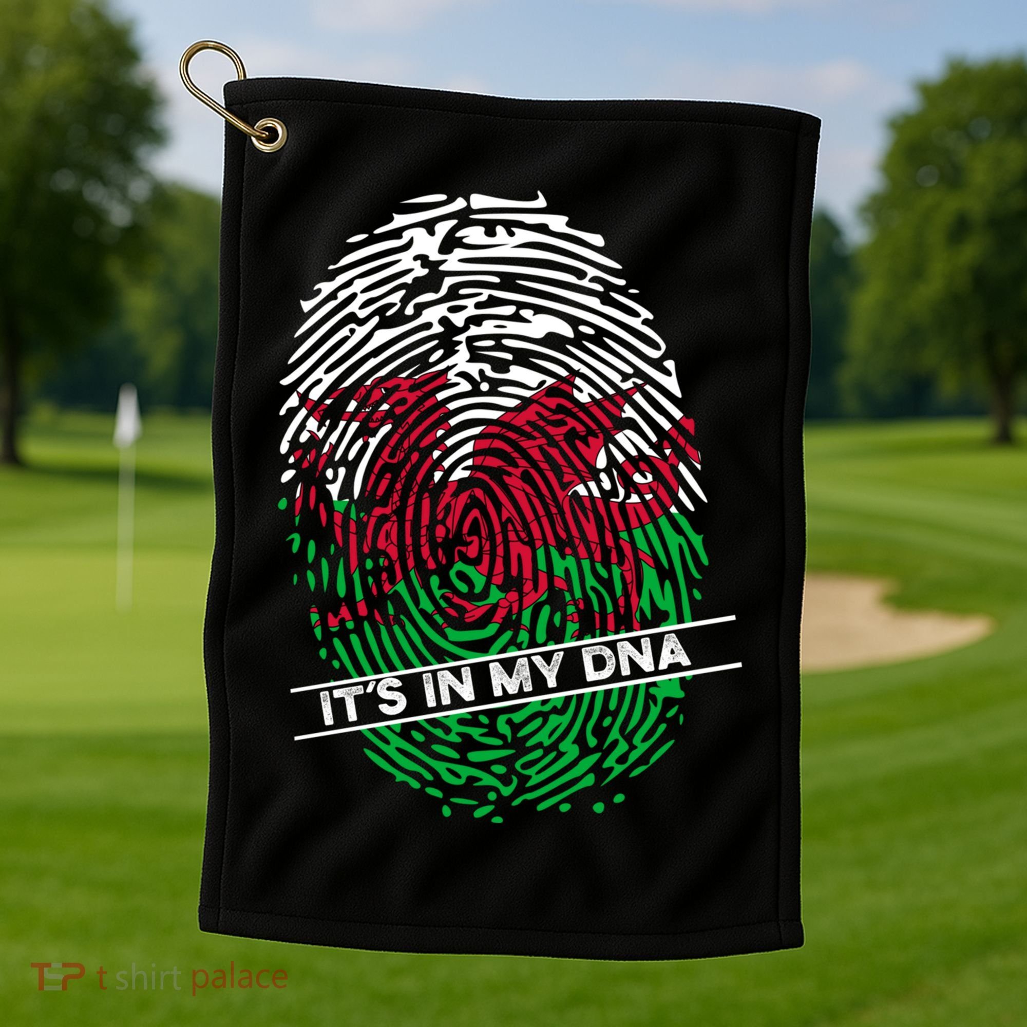 Welsh Flag Its In My Dna Cool Gift Golf Towel