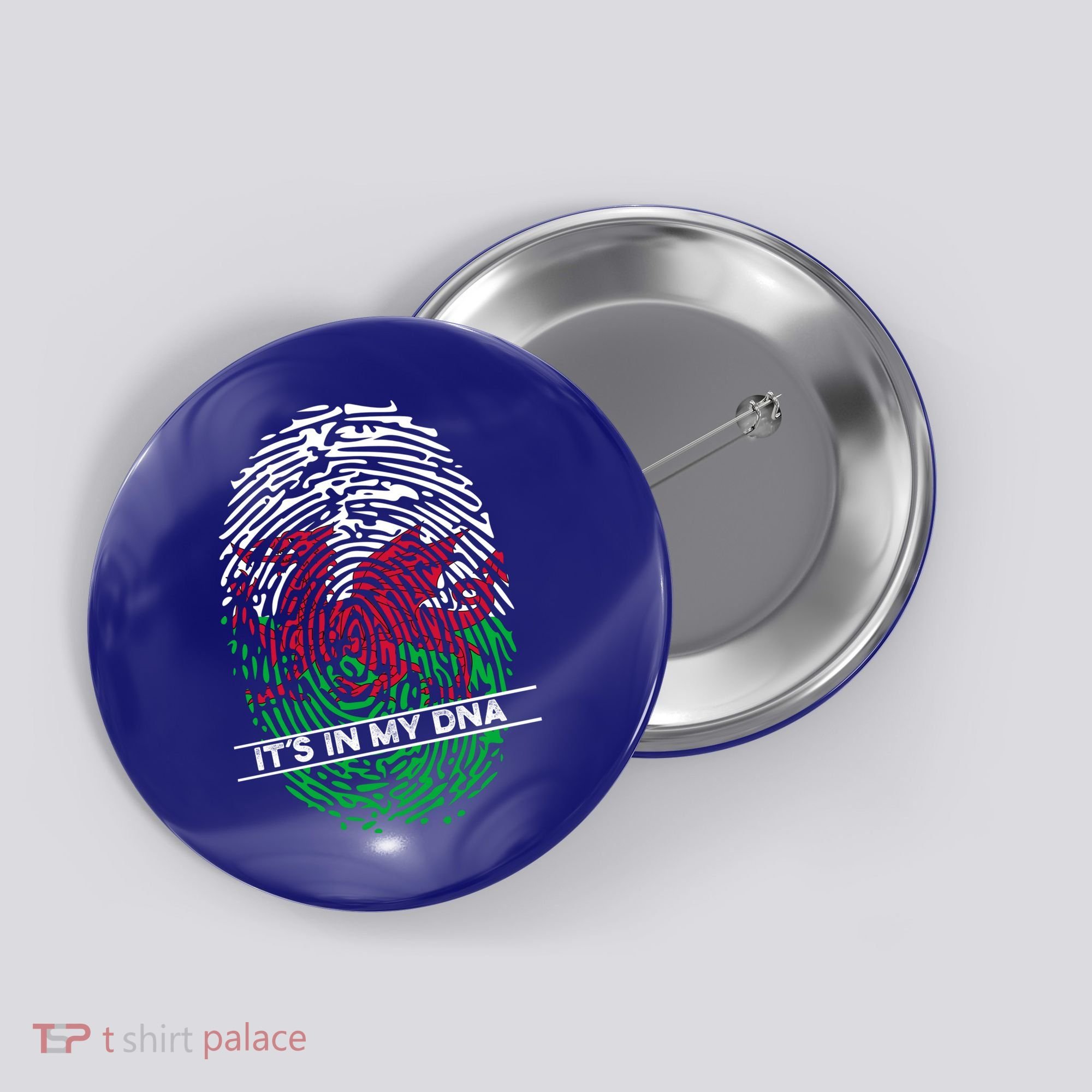 Welsh Flag Its In My Dna Cool Gift Button