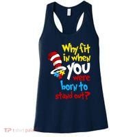 Why Fit In Doctor Teacher Cat In Hat Autism Awareness Women's Tank Top thumb 0