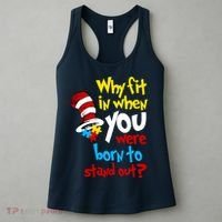 Why Fit In Doctor Teacher Cat In Hat Autism Awareness Women's Tank Top thumb 3