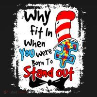 Why Fit In Autism Awareness Doctor Teacher Hat Cat Book Women's Tank Top thumb 5
