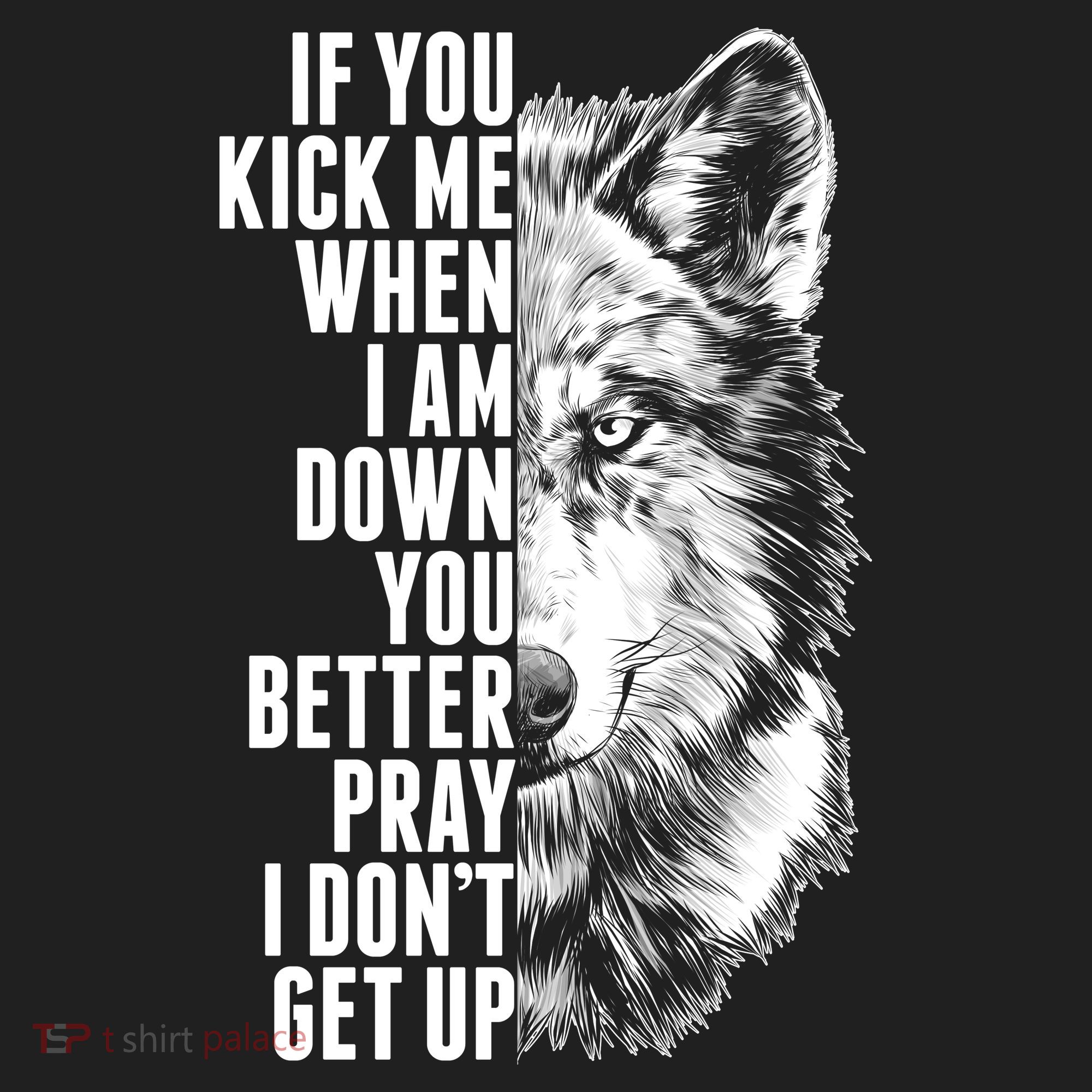 Wolf Face If You Kick Me When I Am Down You Better Pray I Don't Get Up Women's Sweatshirt