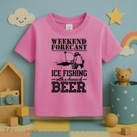 Weekend Forecast Ice Fishing With A Chance Of Beer Toddler T-Shirt thumb 3
