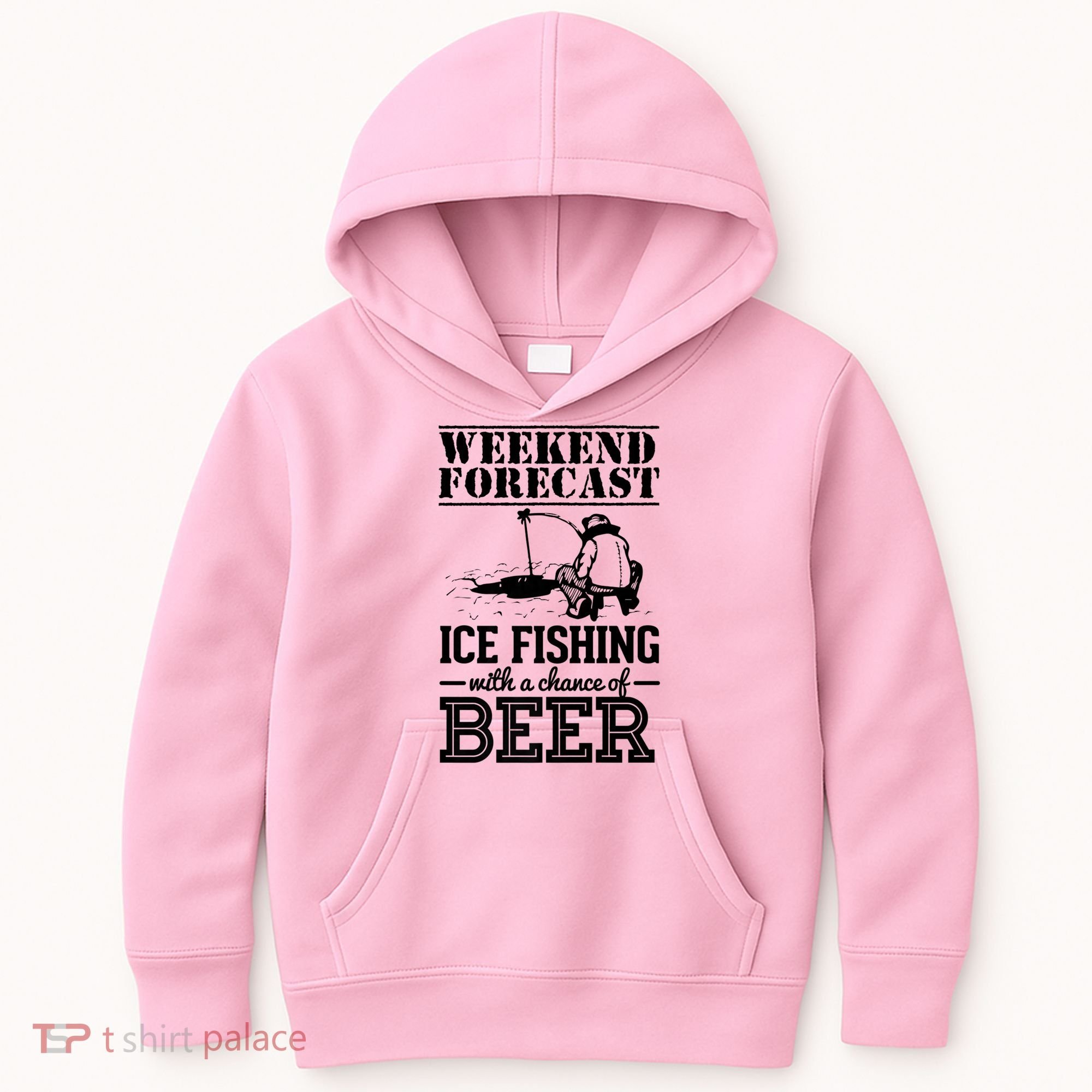 Weekend Forecast Ice Fishing With A Chance Of Beer Kids Hoodie