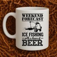 Weekend Forecast Ice Fishing With A Chance Of Beer Coffee Mug thumb 2