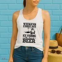 Weekend Forecast Ice Fishing With A Chance Of Beer Women's Tank Top thumb 2