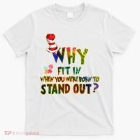 Why Fit In When You Were Born To Stand Out Autism Awareness T-Shirt thumb 0